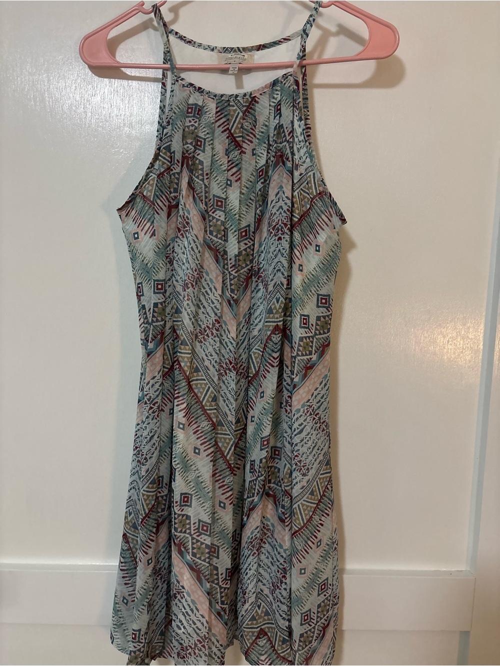 Boho Print Halter Neck Dress -size Medium